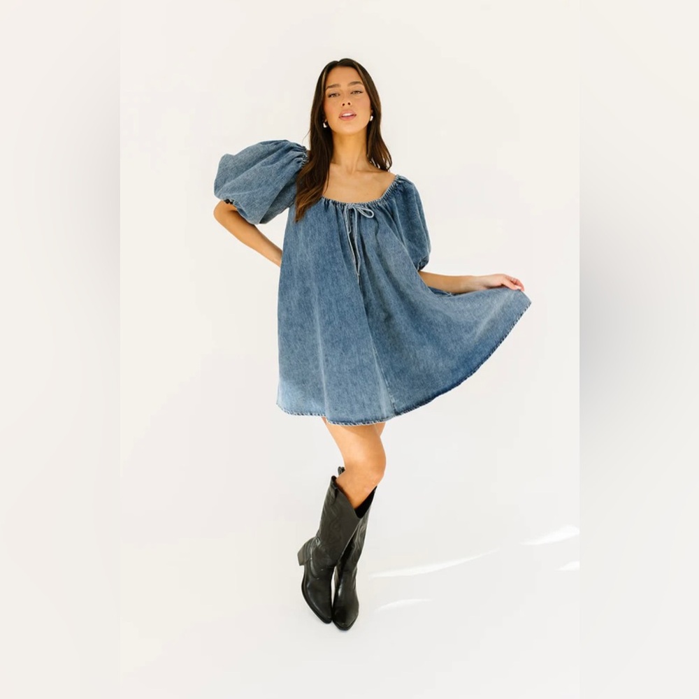 ari denim mini dress